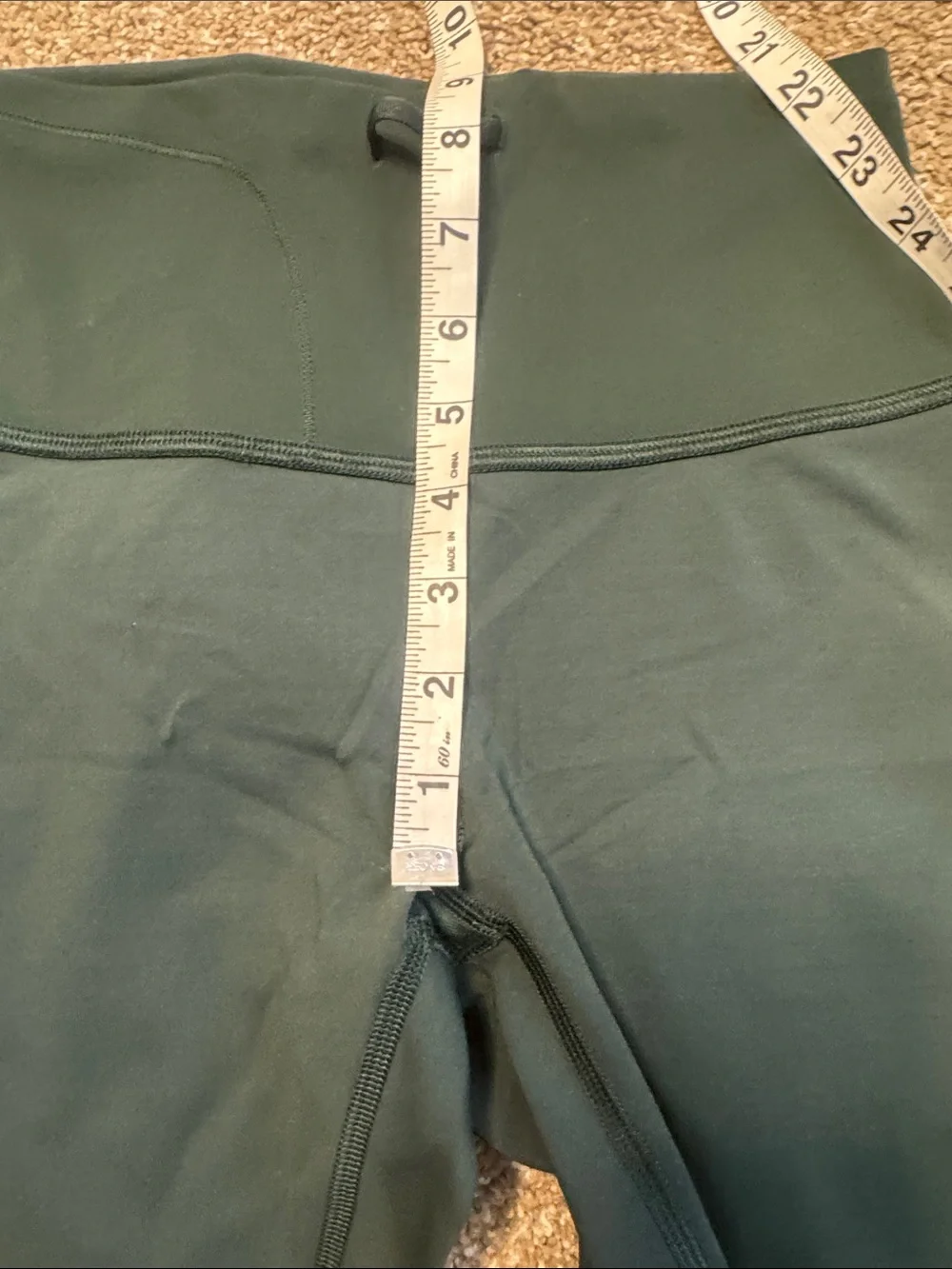 LuLuLemon Dark Green Wunder Under Leggings SZ 6 mid rise multi pocket athletic